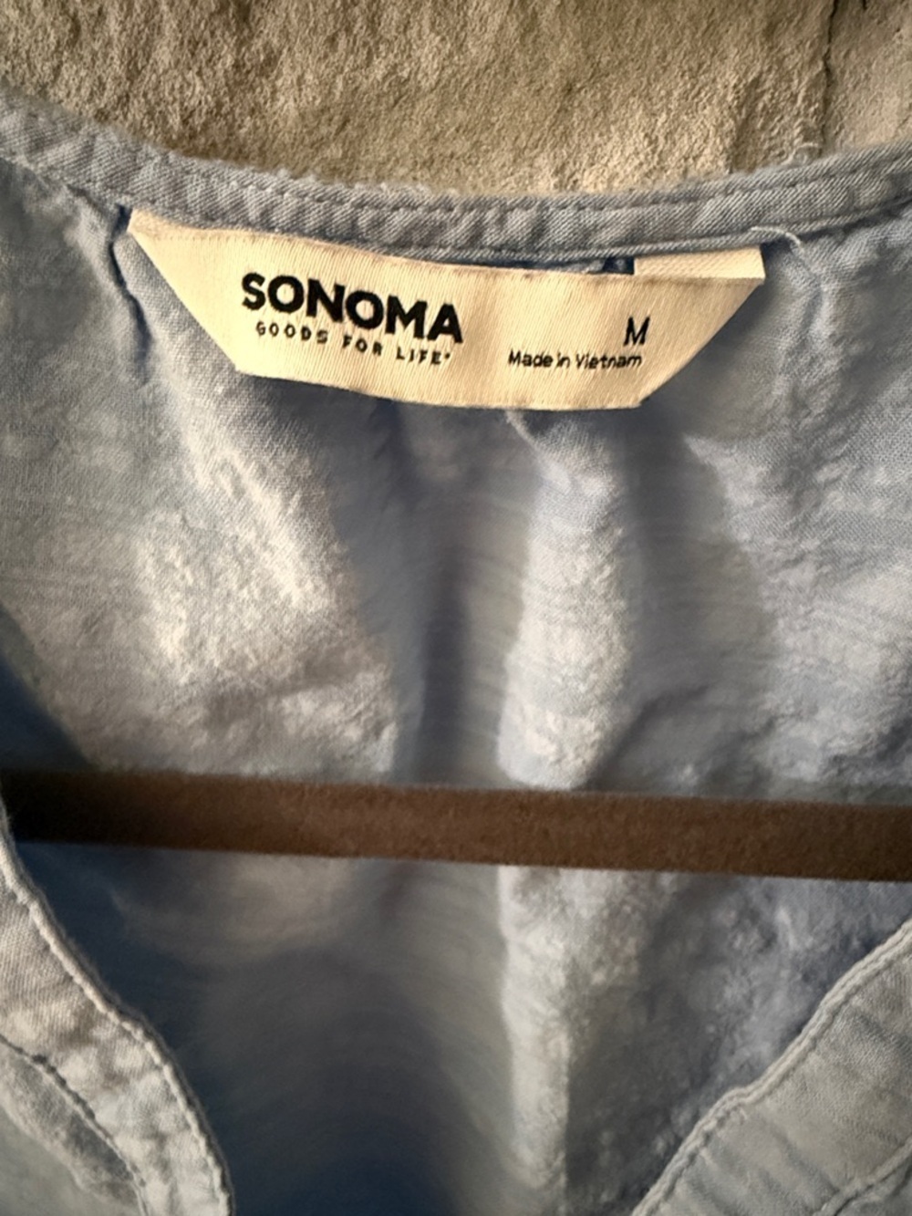 Sonoma Pale Blue Sleeveless V-Neck Tank Top summer beach casual lightweight sz M - Picture 2 of 5